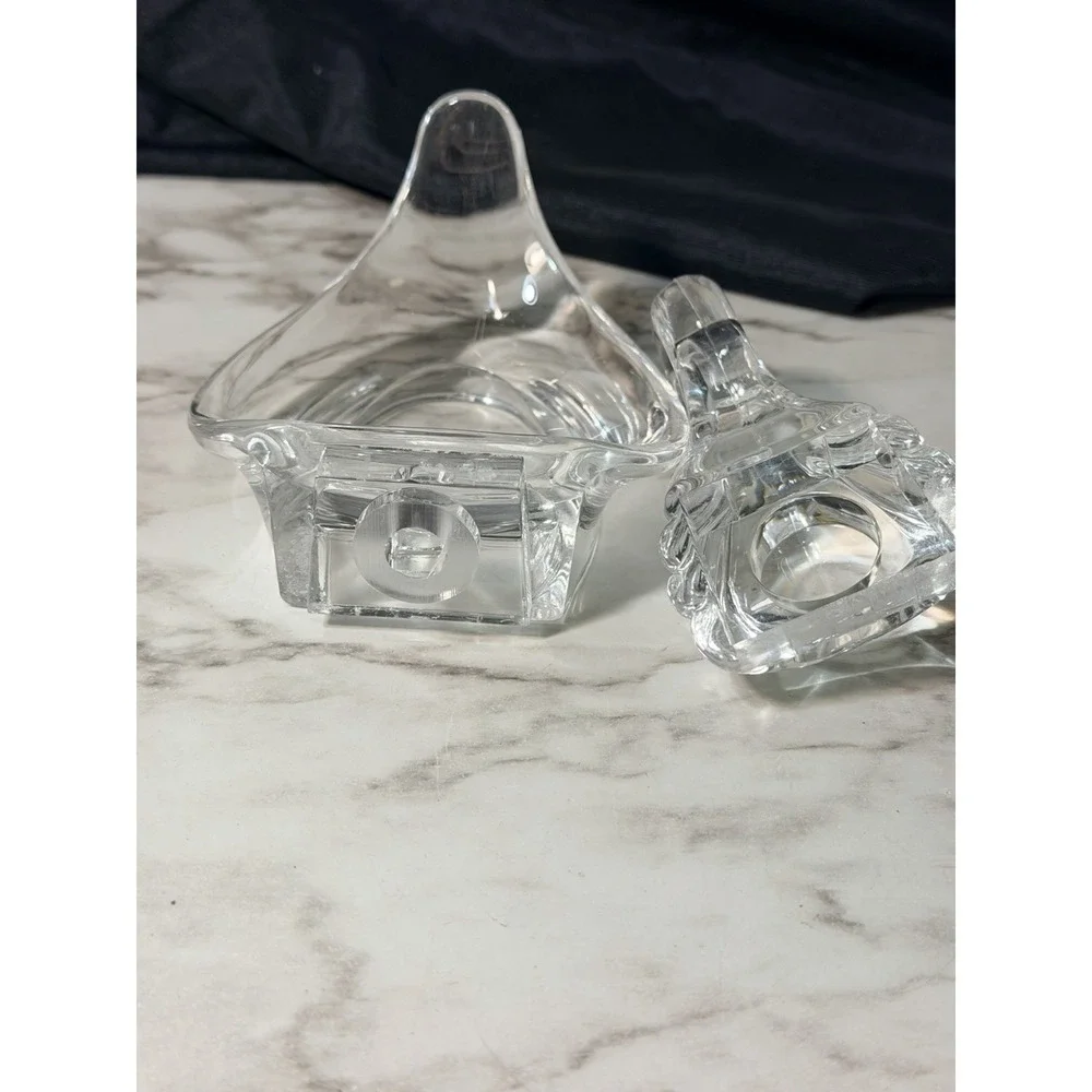VTG MCM Clear Acrylic Lucite Swan Guest Towel Holder Soap Dish Stand (2921)